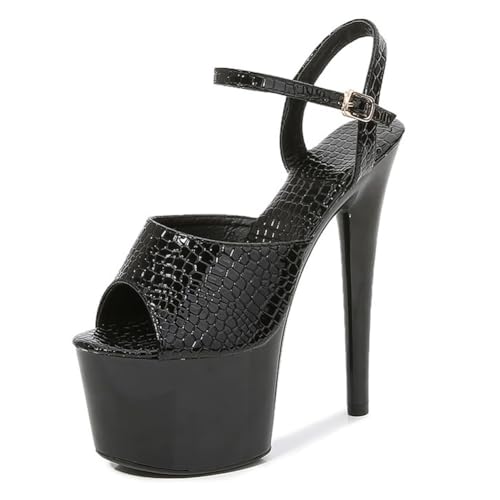 Sommer-High Heels für Damen | Offene Plateau-Sandalen für Pole Dance, Stripshows und glamouröse Dinnerpartys | Verstellbare Knöchelschnallen,Schwarz,40.5 EU Sommer-High Heels für Damen | Offene Plateau-Sandalen für Pole Dance, Stripshows und glamouröse Dinnerpartys | Verstellbare Knöchelschnallen,Schwarz,40.5 EU von LIUGUISUOCHBH