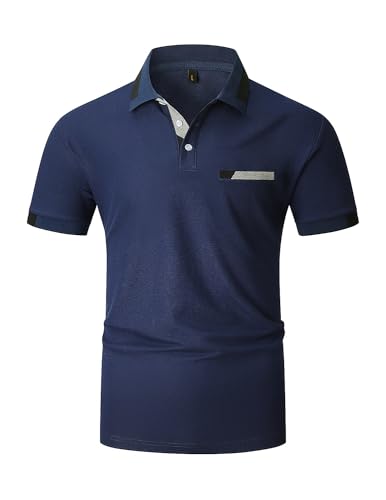 LIUPMWE Poloshirt Herren,Kurzarm T Shirts Männer,Polohemd Herren Baumwolle Golf Casual T-Shirt M-XXXL,3XL,Blau-42 von LIUPMWE