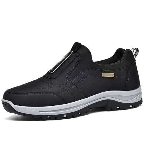 Daladder Walking Shoes,Comfortable Waterproof Breathable Orthopedic Walking Shoes,Mens Casual Slip On Hiking Shoes (Black, Erwachsene, Herren, 38, Numerisch, EU Schuhgrößensystem, M) von LIUPONHU