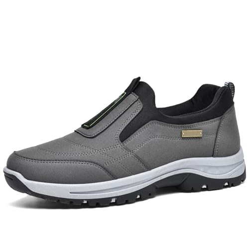 Daladder Walking Shoes,Comfortable Waterproof Breathable Orthopedic Walking Shoes,Mens Casual Slip On Hiking Shoes (Gray, Erwachsene, Herren, 43, Numerisch, EU Schuhgrößensystem, M) von LIUPONHU