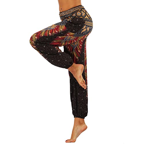 LIUPUUDLY Haremshose Damen Weiche Atmungsaktiv Yogahosen Pumphose Freizeithose Pilates Hosen Hippie Hose #4 von LIUPUUDLY