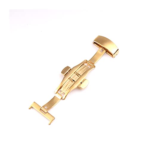 LIUYAPENG Edelstahl-Uhrenarmbänder mit Schnalle, passend for Omg-Uhrenarmband, Butterfly-Verschluss, Verwendung auf Leder-Gummi-Armband, 14 mm, 16 mm, 18 mm, 20 mm (Color : G butterfly 22mm) von LIUYAPENG