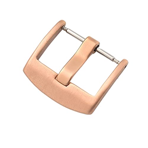 LIUYAPENG Uhrenarmband aus Metall, 20 mm, 22 mm, Silber, Schwarz, Verschluss, Edelstahl, Knopf, Uhrenarmband, Verschluss, Armband, Zubehör (Color : 20mm Rose Gold) von LIUYAPENG