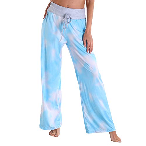 LIUYUYOUGO Pyjamahose Damen,Damen Weiche Bequeme Pyjamahose Lässige Lockere Hellblaue Farbverlauf Tie Dye Print Stretch Kordelzug Schlafhose Weites Bein Loungehose Yogahose Home Loungewear,3XL LIUYUYOUGO Pyjamahose Damen,Damen Weiche Bequeme Pyjamahose Lässige Lockere Hellblaue Farbverlauf Tie Dye Print Stretch Kordelzug Schlafhose Weites Bein Loungehose Yogahose Home Loungewear,3XL von LIUYUYOUGO