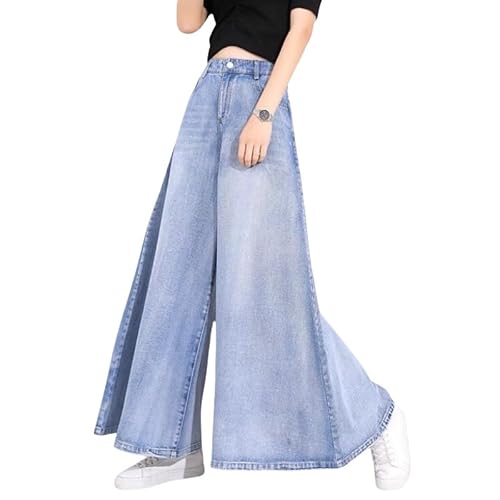 LIUYUYOUGO Wide Leg Hose Damen Schlagjeans Mit Hoher Taille Für Damen Baggy Jeans Röcke Modische Drapierung Schlaghose Weites Bein Lockere Vintage Waschung Verblasste Palazzo Hose Culottes Mit Tas LIUYUYOUGO Wide Leg Hose Damen Schlagjeans Mit Hoher Taille Für Damen Baggy Jeans Röcke Modische Drapierung Schlaghose Weites Bein Lockere Vintage Waschung Verblasste Palazzo Hose Culottes Mit Tas von LIUYUYOUGO