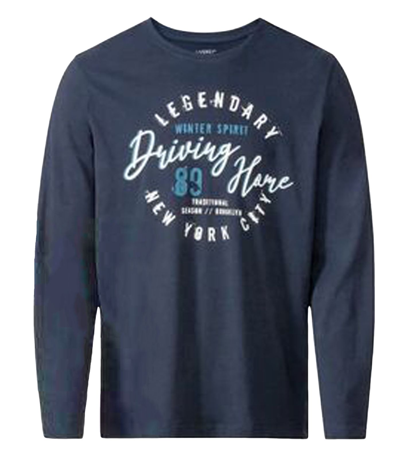 LIVERGY Herren Pyjama Top mit großem Front-Print Nachtwäsche Schlaf-Shirt 390208-2201 Navy von LIVERGY