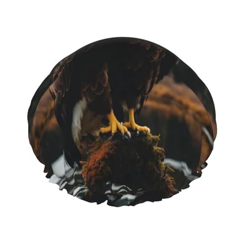 Doppelschichtige Duschhaube, Motiv: fliegender Adler, Badehaube, Duschhaube, für Damen und Herren, Duschhaube, Salon, Heimgebrauch Doppelschichtige Duschhaube, Motiv: fliegender Adler, Badehaube, Duschhaube, für Damen und Herren, Duschhaube, Salon, Heimgebrauch von LIXLZH
