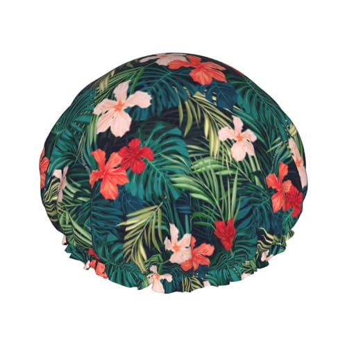 Sommer-Duschhaube, hawaiianischer Druck, doppellagig, Badehaube, Duschhaube, Damen, Herren, Duschhaube, Salon, Heimgebrauch Sommer-Duschhaube, hawaiianischer Druck, doppellagig, Badehaube, Duschhaube, Damen, Herren, Duschhaube, Salon, Heimgebrauch von LIXLZH