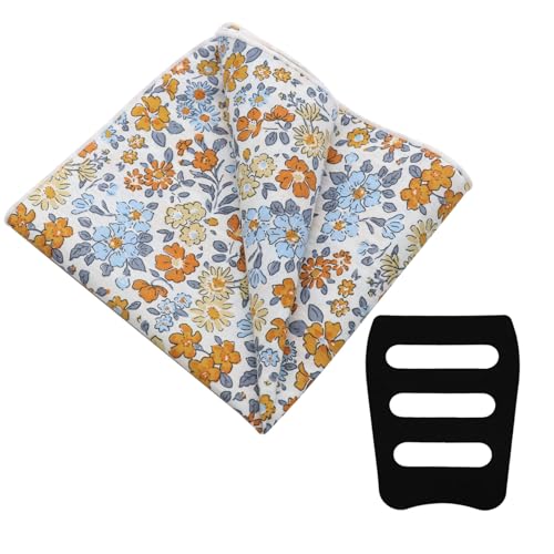 LJBFNN Einstecktücher mit Blumenmuster für Herren, Damen, Baumwolle, mit Einstecktuchhalter für Hochzeit, Party, Camping, Blumenmuster, Orange, Blau, 8.66” x 8.66“ LJBFNN Einstecktücher mit Blumenmuster für Herren, Damen, Baumwolle, mit Einstecktuchhalter für Hochzeit, Party, Camping, Blumenmuster, Orange, Blau, 8.66” x 8.66“ von LJBFNN