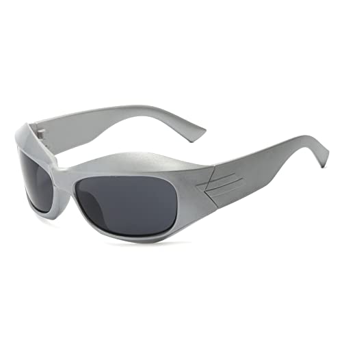 LJCZKA y2k Wrap Around Sonnenbrille für Herren Damen, Sport Sonnenbrille Fahrradbrille Radbrille Schnelle Brille y2k mit UV-Schutz von LJCZKA