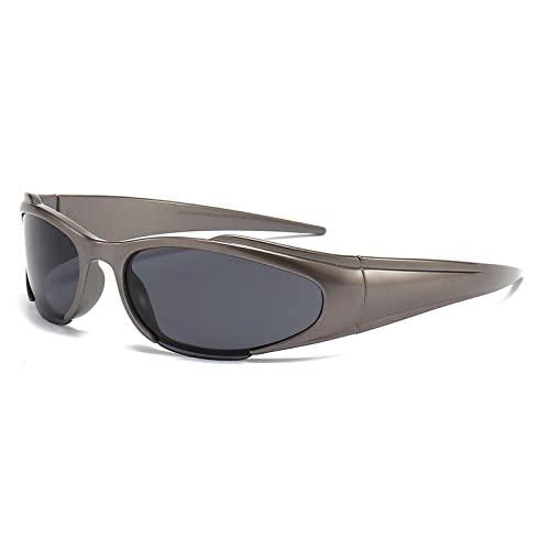 LJCZKA y2k Wraparound Sonnenbrille für Herren Damen, Futuristische Sonnenbrille Radsportbrille Fahrradbrille Schnelle Brille y2k UV-Schutz von LJCZKA