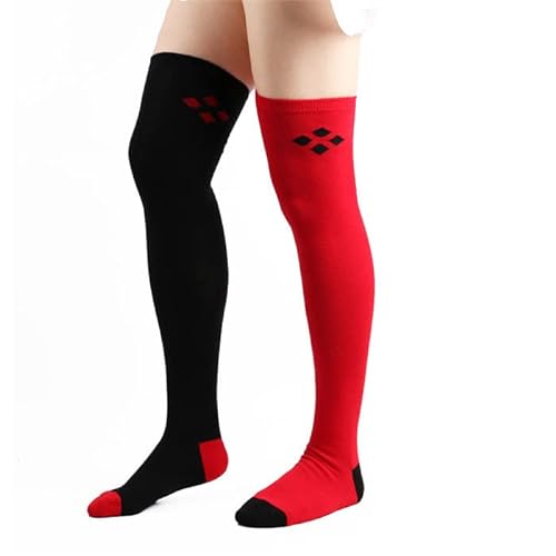 LJGFW Wintersocken für Damen Baumwolle 2 Paar warme dicke Strümpfe Kniestrümpfe Harley Quinn Hohe Socken, WA1, One size von LJGFW