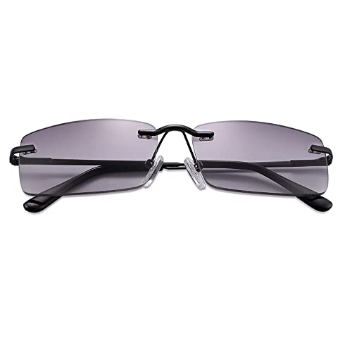 YIMI Randlose Lesebrille für Herren Damen Vollständige Leser UV400 Schutz Sonnenbrille mit Komfort Federscharnier Getönte Farbtöne Presbyopie Blaulichtfilter Brille Brillen Sportbrillen Nicht Bifokal von YIMI