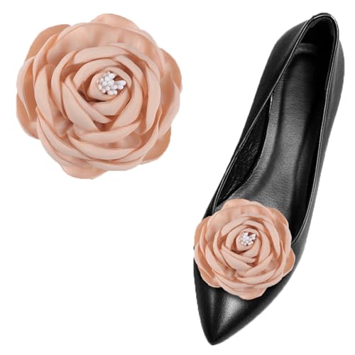 LJRPUPY Elegante Blumen-Schuh-Clips, Schuhschnallen, Schuhschmuck, Dekorationen für Hochzeit, Abend, Party, One Size, Satin, Kein Edelstein von LJRPUPY