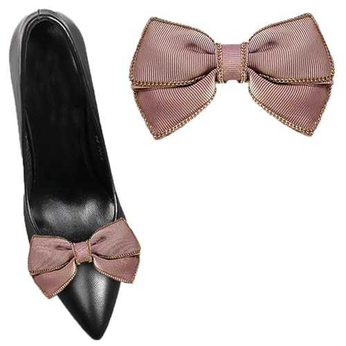 LJRPUPY Elegante Schleifen-Clips an Schuhverzierungen, abnehmbare High Heels, Schuhdekoration für Damen und Mädchen, Satin von LJRPUPY