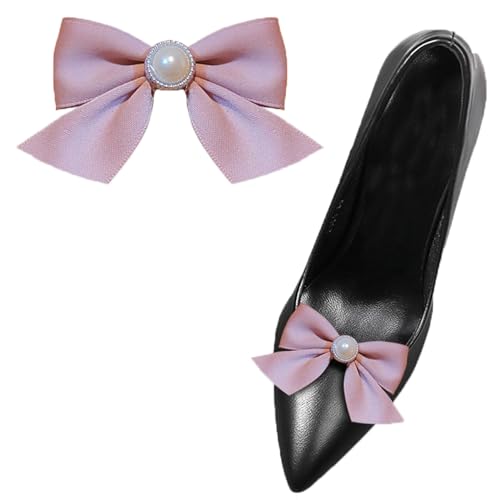 LJRPUPY Elegante Schuh-Clips, abnehmbare Schuhschnalle, Schuhdekorationen für Damen, Pumps, flache Absätze, Satin von LJRPUPY