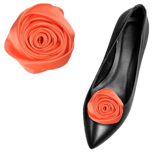 LJRPUPY Satin-Rosen-Clips, abnehmbare Schuhschnalle, Schuhkleid, Dekoration, Zubehör für Damen und Mädchen, Satin von LJRPUPY