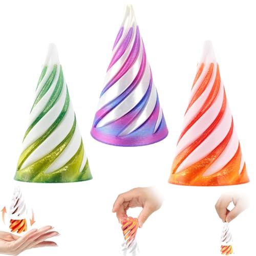 3 Stück Impossible Cone, 3D-Druck Spiral Cone Fidget Toy, Pyramid Spirale Spielzeug Passthrough Sculpture, Skulptur Stress Relief Desktop Dekorationen Spielzeug für Kinder Erwachsene Geschenk 3 Stück Impossible Cone, 3D-Druck Spiral Cone Fidget Toy, Pyramid Spirale Spielzeug Passthrough Sculpture, Skulptur Stress Relief Desktop Dekorationen Spielzeug für Kinder Erwachsene Geschenk von LKJAUOZ