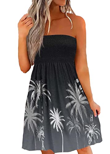LLHXRUI Coconut Tree Gradient gesmoktes trägerloses Bandeau-Minikleid für Frauen Strand Sommerkleid Sommer Urlaub Tube Top Kleid, Schwarz, Groß LLHXRUI Coconut Tree Gradient gesmoktes trägerloses Bandeau-Minikleid für Frauen Strand Sommerkleid Sommer Urlaub Tube Top Kleid, Schwarz, Groß von LLHXRUI