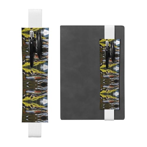 LLKGOT Leder-Stifthalter, Lesezeichen, Forelle, Fliegenfischen, Druck für Hardcover-Tagebücher, Tagebücher, Planer, verstellbarer Riemen LLKGOT Leder-Stifthalter, Lesezeichen, Forelle, Fliegenfischen, Druck für Hardcover-Tagebücher, Tagebücher, Planer, verstellbarer Riemen von LLKGOT