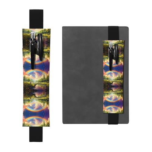 LLKGOT Leder-Stifthalter, Lesezeichen, Regenbogen-Druck, für gebundene Tagebücher, Planer, verstellbarer Riemen LLKGOT Leder-Stifthalter, Lesezeichen, Regenbogen-Druck, für gebundene Tagebücher, Planer, verstellbarer Riemen von LLKGOT