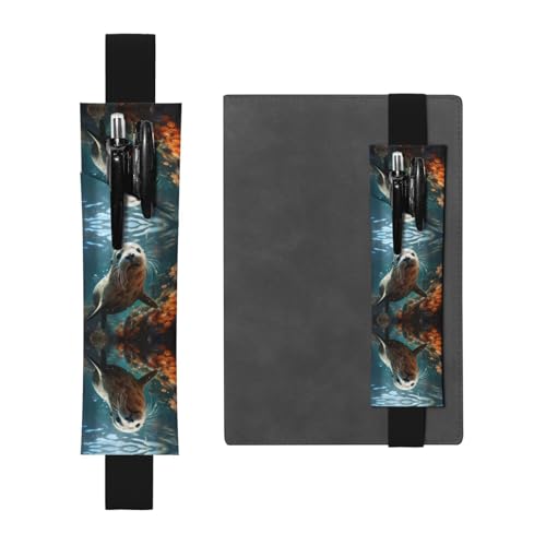 LLKGOT Leder-Stifthalter, Lesezeichen, Siegel, Welpe im Wasser, für Hardcover-Tagebücher, Tagebücher, Planer, verstellbarer Riemen LLKGOT Leder-Stifthalter, Lesezeichen, Siegel, Welpe im Wasser, für Hardcover-Tagebücher, Tagebücher, Planer, verstellbarer Riemen von LLKGOT