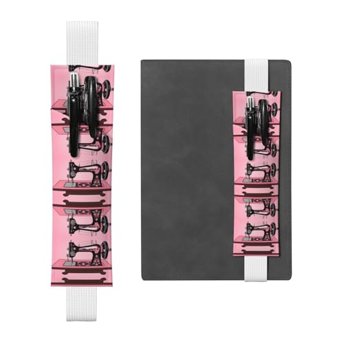 LLKGOT Leder-Stifthalter, Lesezeichen, Vintage, Rosa, Nähmaschinen-Druck für Hardcover-Tagebücher, Tagebücher, Planer, verstellbarer Riemen LLKGOT Leder-Stifthalter, Lesezeichen, Vintage, Rosa, Nähmaschinen-Druck für Hardcover-Tagebücher, Tagebücher, Planer, verstellbarer Riemen von LLKGOT