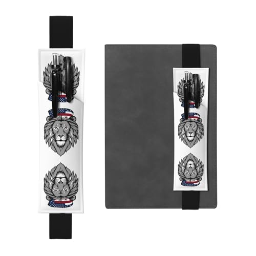 LLKGOT Leder-Stifthalter, Lesezeichen, cooler Löwenkopf-Druck für Hardcover-Tagebücher, Tagebücher, Planer – verstellbarer Riemen LLKGOT Leder-Stifthalter, Lesezeichen, cooler Löwenkopf-Druck für Hardcover-Tagebücher, Tagebücher, Planer – verstellbarer Riemen von LLKGOT