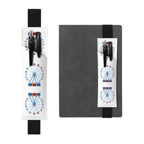 LLKGOT Leder-Stifthalter, Lesezeichen, drehendes Riesenrad, Druck für Hardcover-Tagebücher, Tagebücher, Planer – verstellbare Bandtasche LLKGOT Leder-Stifthalter, Lesezeichen, drehendes Riesenrad, Druck für Hardcover-Tagebücher, Tagebücher, Planer – verstellbare Bandtasche von LLKGOT