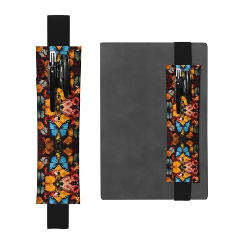 LLKGOT Leder-Stifthalter, Lesezeichen, exquisiter Schmetterlingsdruck, für gebundene Tagebücher, Planer, verstellbarer Riemen LLKGOT Leder-Stifthalter, Lesezeichen, exquisiter Schmetterlingsdruck, für gebundene Tagebücher, Planer, verstellbarer Riemen von LLKGOT