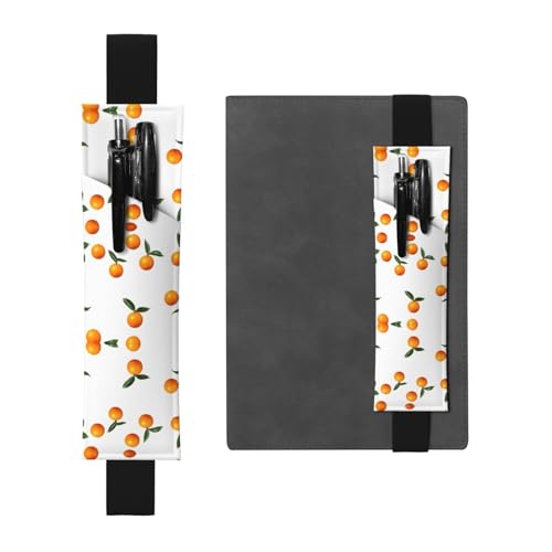 LLKGOT Leder-Stifthalter, Lesezeichen, gelb-orangen-Druck, für gebundene Tagebücher, Planer, verstellbarer Riemen LLKGOT Leder-Stifthalter, Lesezeichen, gelb-orangen-Druck, für gebundene Tagebücher, Planer, verstellbarer Riemen von LLKGOT
