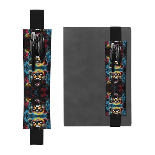 LLKGOT Leder-Stifthalter, Lesezeichen, offener Mund, Bärendruck, für Hardcover-Tagebücher, Tagebücher, Planer, verstellbarer Riemen LLKGOT Leder-Stifthalter, Lesezeichen, offener Mund, Bärendruck, für Hardcover-Tagebücher, Tagebücher, Planer, verstellbarer Riemen von LLKGOT
