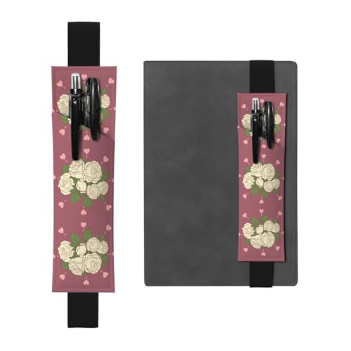 LLKGOT Leder-Stifthalter, Lesezeichen, weiße Rose der Liebe, Druck für Hardcover-Tagebücher, Tagebücher, Planer, verstellbarer Riemen LLKGOT Leder-Stifthalter, Lesezeichen, weiße Rose der Liebe, Druck für Hardcover-Tagebücher, Tagebücher, Planer, verstellbarer Riemen von LLKGOT