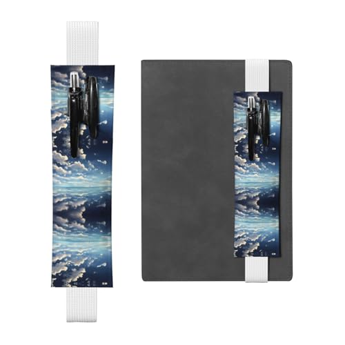 LLKGOT Leder-Stifthalter, Lesezeichen, weiße Wolken über dem Meer, Druck für Hardcover-Tagebücher, Tagebücher, Planer, verstellbarer Riemen LLKGOT Leder-Stifthalter, Lesezeichen, weiße Wolken über dem Meer, Druck für Hardcover-Tagebücher, Tagebücher, Planer, verstellbarer Riemen von LLKGOT