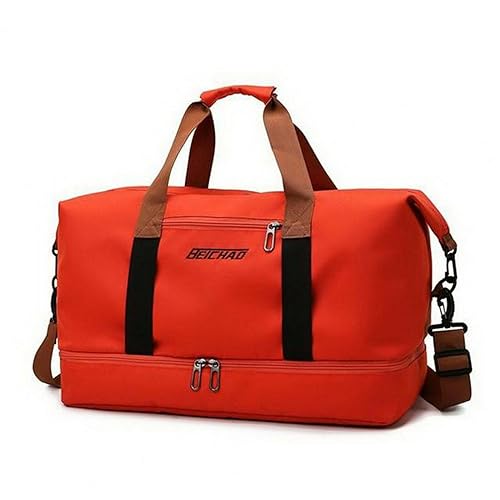 LLaviD Reisetaschen Herren- Und Frauengepäck -Trainingstasche Große Kapazität Multifunktional Fitness Bag Handtasche-Orange von LLaviD