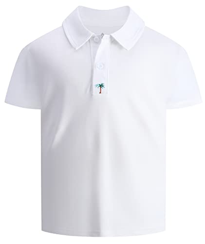 LLdress Jungen Polo Shirts Kinder Kurzarm Regular Fit Polo Hemd Atmungsaktives Shirts Outdoor Sommer Schnelltrocknend Poloshirt(Weiß-XL) von LLdress