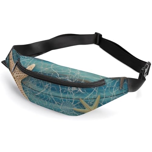 Bauchtasche für Damen und Herren, Bauchtasche mit verstellbarem Riemen, Muschel-Seestern-Muster, 36*15cm, Art déco Bauchtasche für Damen und Herren, Bauchtasche mit verstellbarem Riemen, Muschel-Seestern-Muster, 36*15cm, Art déco von LMNGH