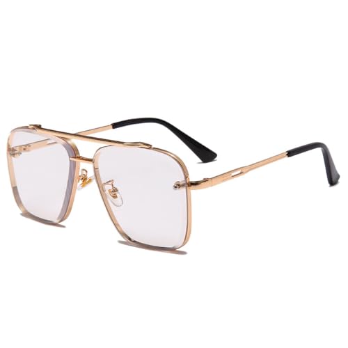LMRJHAZ 2025 2024 modische coole Herren-Brille mit Farbverlauf, braune Sonnenbrille, Vintage-Sonnenbrille, weiß, Einheitsgröße LMRJHAZ 2025 2024 modische coole Herren-Brille mit Farbverlauf, braune Sonnenbrille, Vintage-Sonnenbrille, weiß, Einheitsgröße von LMRJHAZ