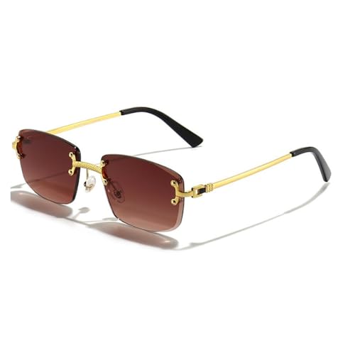 LMRJHAZ 2025 Punk-Sonnenbrille, rechteckig, für Herren und Damen, Farbverlaufslinse, Metall-Sonnenbrille für Herren und Sport, C08 Goldbraun, Einheitsgröße LMRJHAZ 2025 Punk-Sonnenbrille, rechteckig, für Herren und Damen, Farbverlaufslinse, Metall-Sonnenbrille für Herren und Sport, C08 Goldbraun, Einheitsgröße von LMRJHAZ