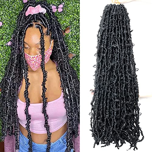 LMZIM Verrückter Schmetterling 36 Zoll, Häkelhaar, 5 Packungen Locs Weiche Und Lange Verwendete Imitation, Locs Häkelnadeln Für Schwarze Frauen 1B LMZIM Verrückter Schmetterling 36 Zoll, Häkelhaar, 5 Packungen Locs Weiche Und Lange Verwendete Imitation, Locs Häkelnadeln Für Schwarze Frauen 1B von LMZIM