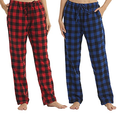 1–2 Stück Pyjamahose für Damen, Flanell, kariert, Pyjamahose, weiche Pyjama, Lounge-Hose von LNFINTDO