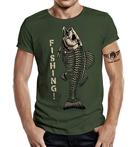 Geschenk T-Shirt für Angler und Fischer: Fishing M von LOBO NEGRO