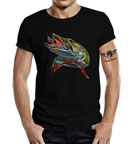 Geschenk T-Shirt für Angler und Fischer: Hecht 3XL von LOBO NEGRO