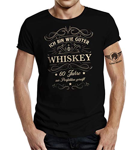 Geschenk T-Shirt für Männer zum 60. Geburtstag - Wie Whiskey 60 Jahre gereift von LOBO NEGRO