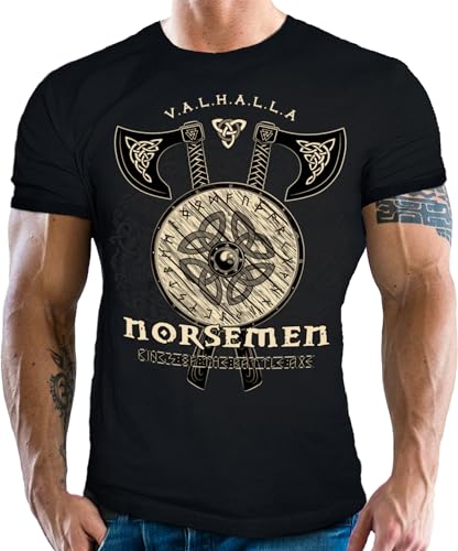 Herren T-Shirt für Wikinger Nordmann Keltic Fans der nordischen Mythologie: Norsemen von LOBO NEGRO