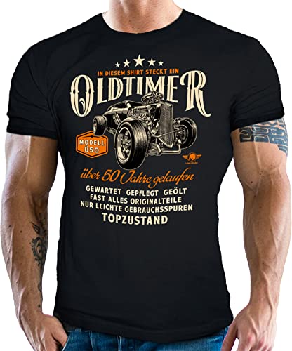 T-Shirt als Geschenk für Männer zum 50. Geburtstag - Oldtimer über 50 Jahre gelaufen Topzustand M von LOBO NEGRO