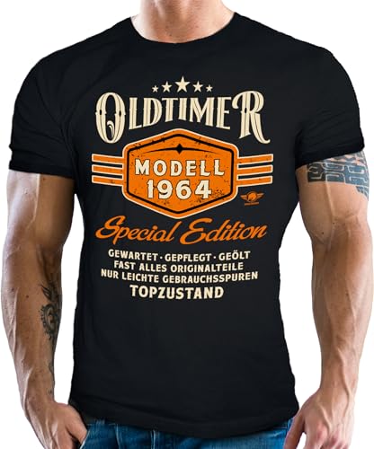 Herren T-Shirt als Geschenk für Männer zum 60. Geburtstag: Oldtimer Modell Baujahr 1964 in Topzustand von LOBO NEGRO