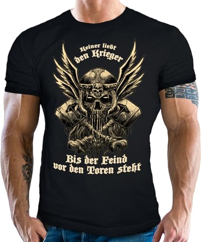 Herren T-Shirt für Wikinger Nordmann Keltic Fans der nordischen Mythologie von LOBO NEGRO