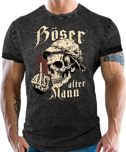 Herren T-Shirt im Vintage Retro Used Look für den etwas älteren Nörgler:Böser Alter Mann von LOBO NEGRO