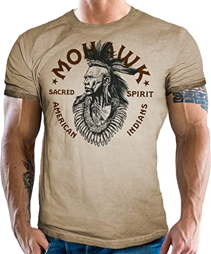 T-Shirt im Washed Vintage Retro Look für Western und Indianer Fans - Mohawk von LOBO NEGRO